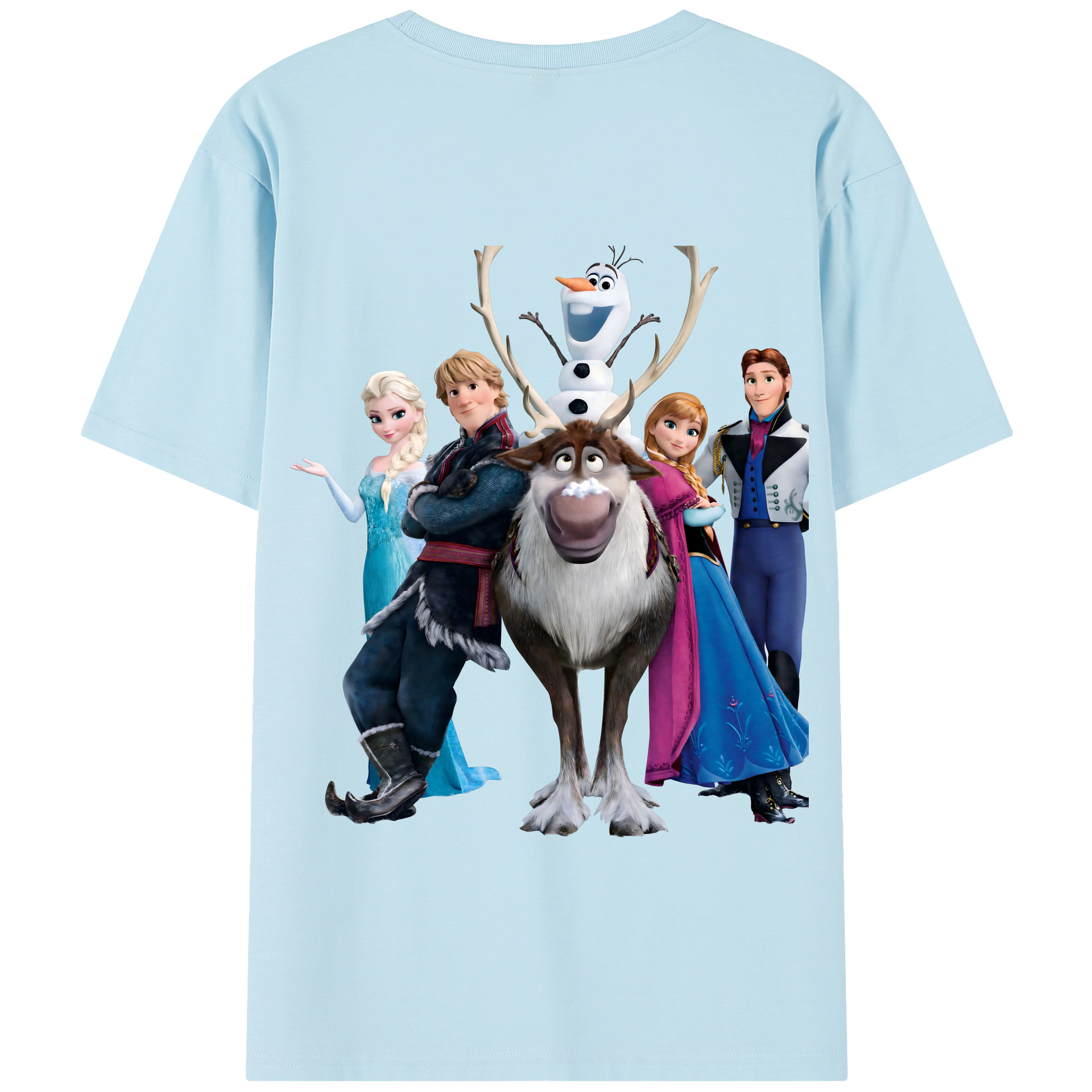 （画像用） アナと雪の女王 アンナ エルサ Frozen Anna Elsa 綿100％半袖Tシャツ（背面プリント）